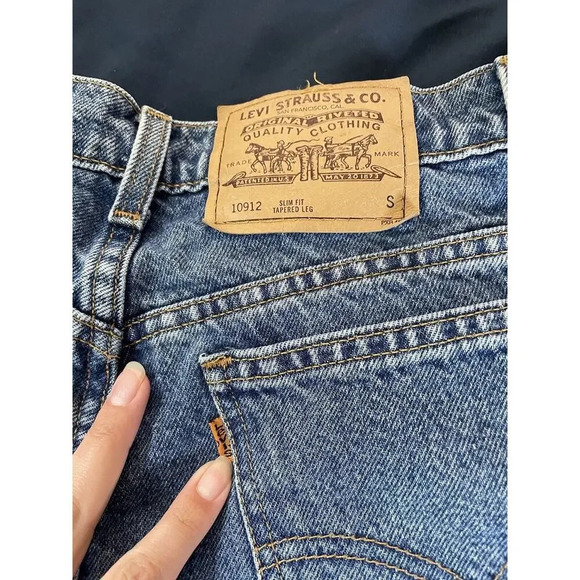 Vintage 90s Levi's 912 Women Mom Jeans Size 13 Orange Tab Slim Fit USA - Picture 3 of 8